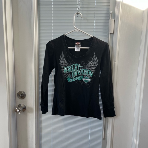 Harley-Davidson Black Long Sleeve Tee with Graphic Design - Picture 1 of 4